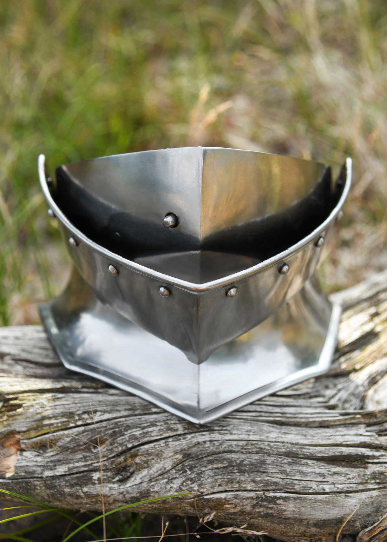 Bevor, 1,6 mm steel, with leather strap