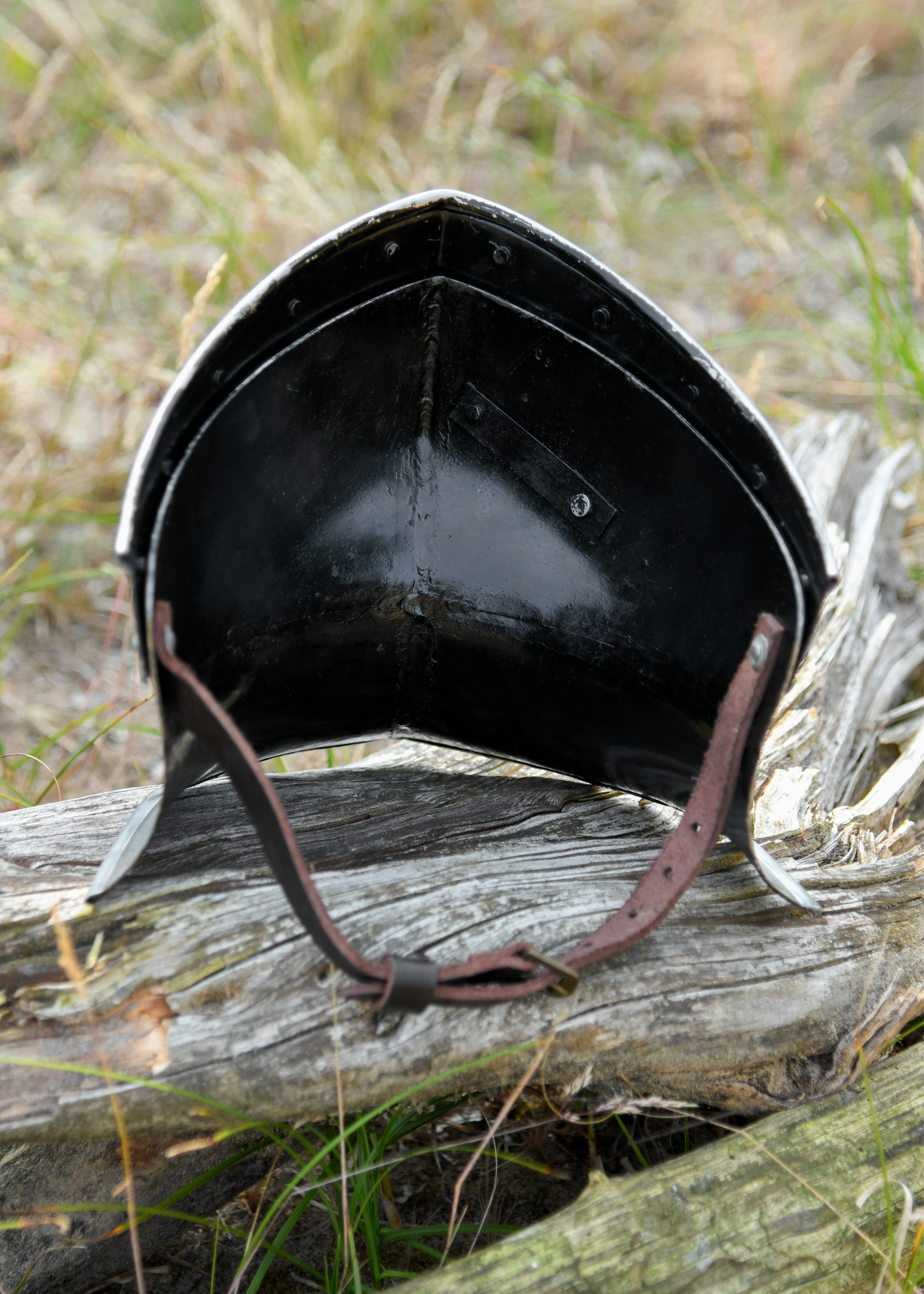 Bevor, 1,6 mm steel, with leather strap
