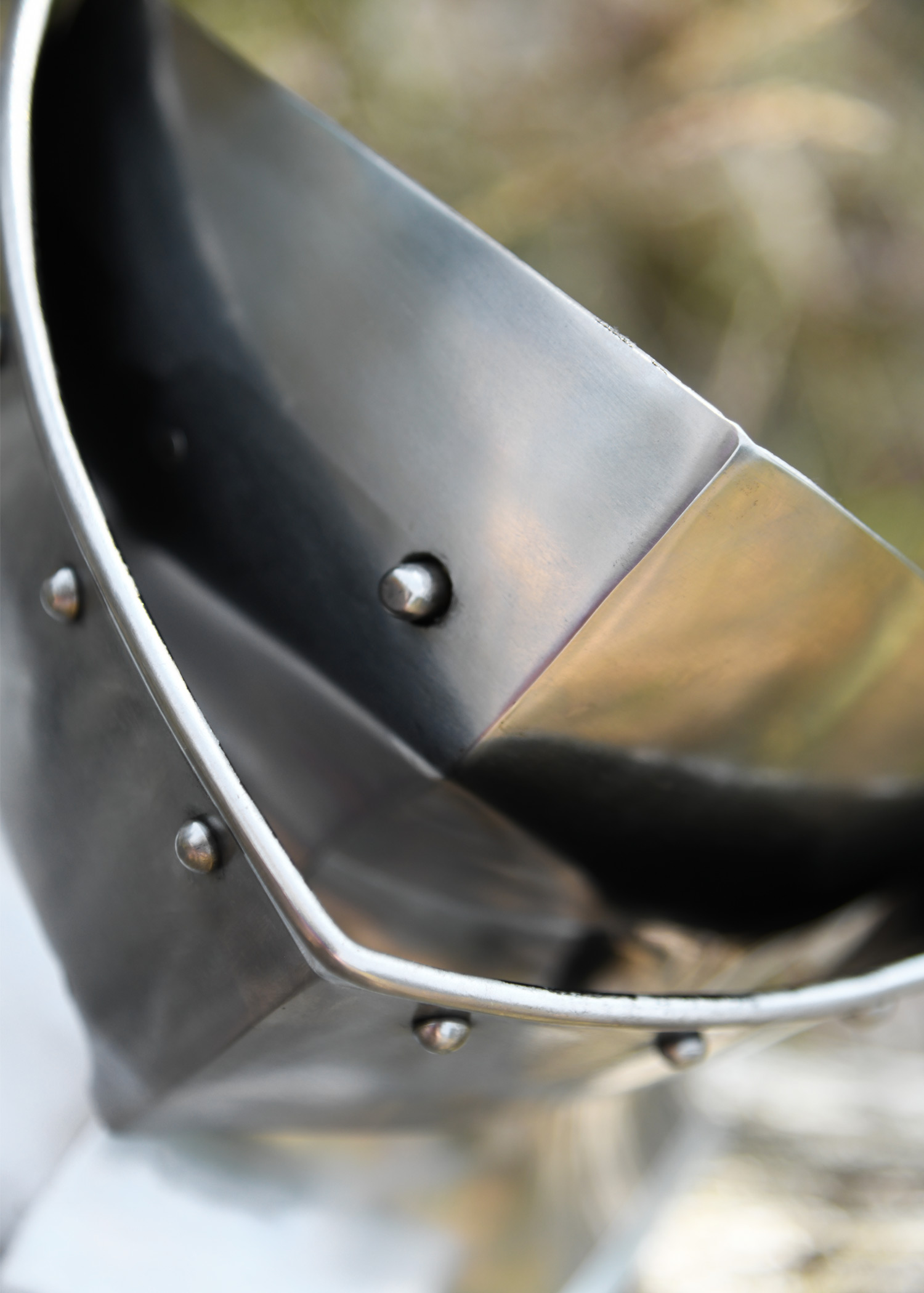 Bevor, 1,6 mm steel, with leather strap
