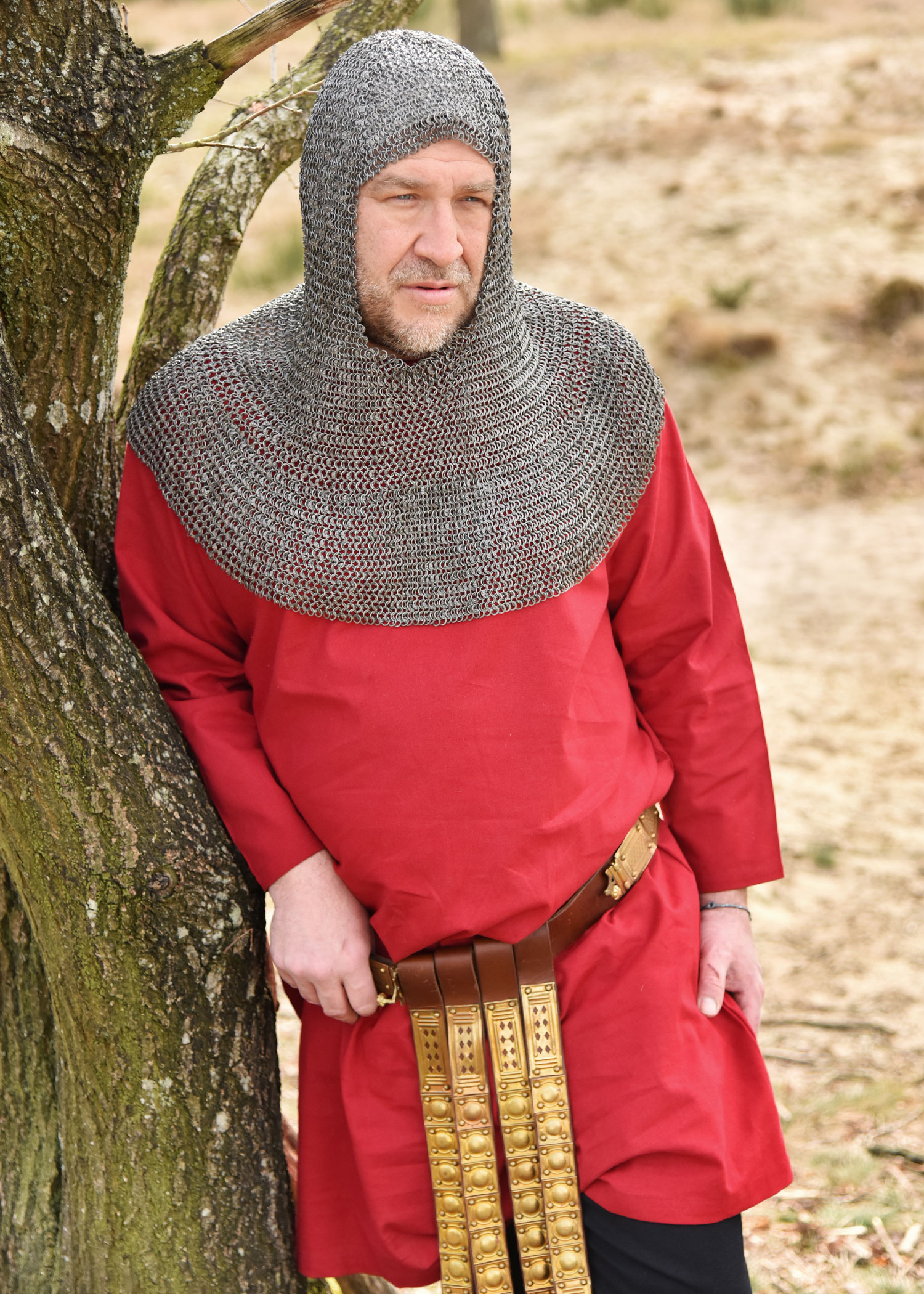 RM chain mail coif, riveted/punched mixed, ID 6mm, natural finish