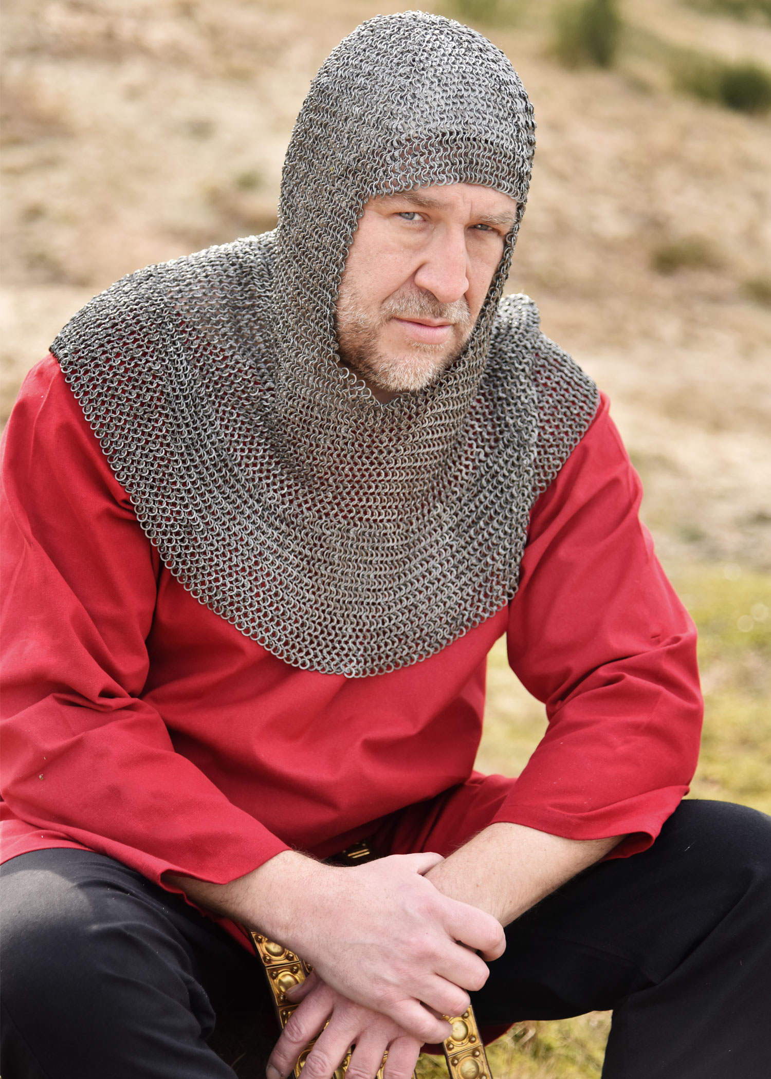 RM chain mail coif, riveted/punched mixed, ID 6mm, natural finish