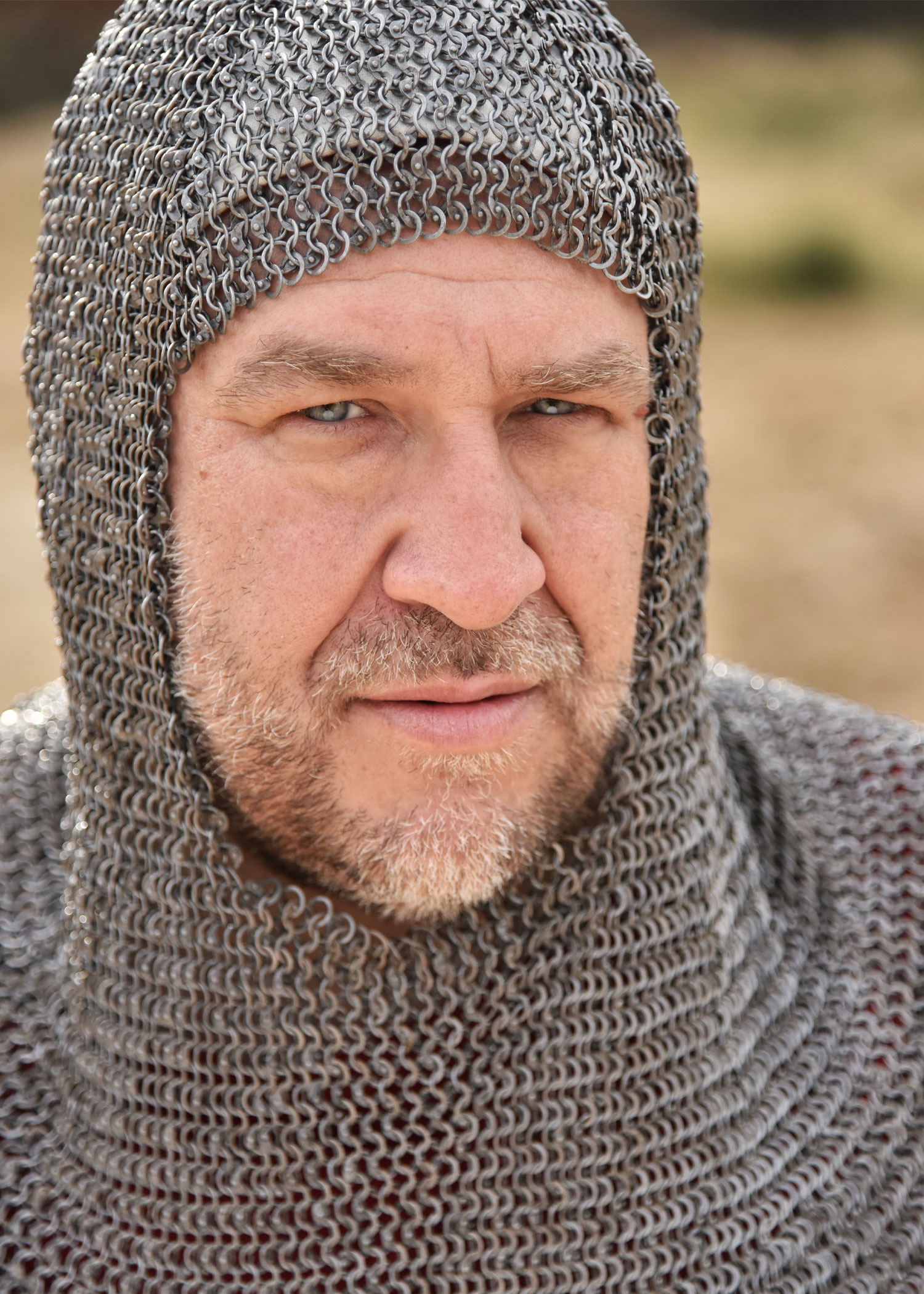 RM chain mail coif, riveted/punched mixed, ID 6mm, natural finish