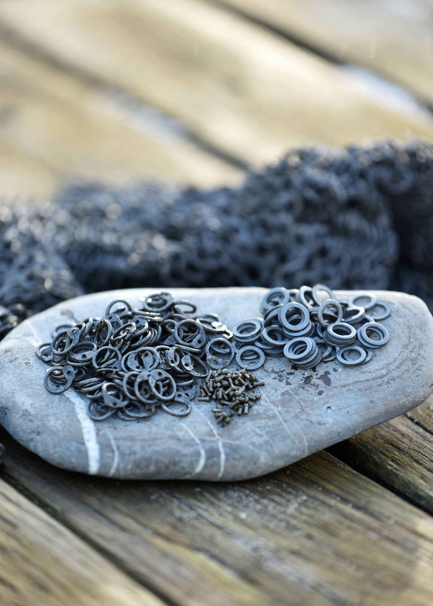 RM 1kg package loose chain mail rings, rivets and washers, ID6mm, natural