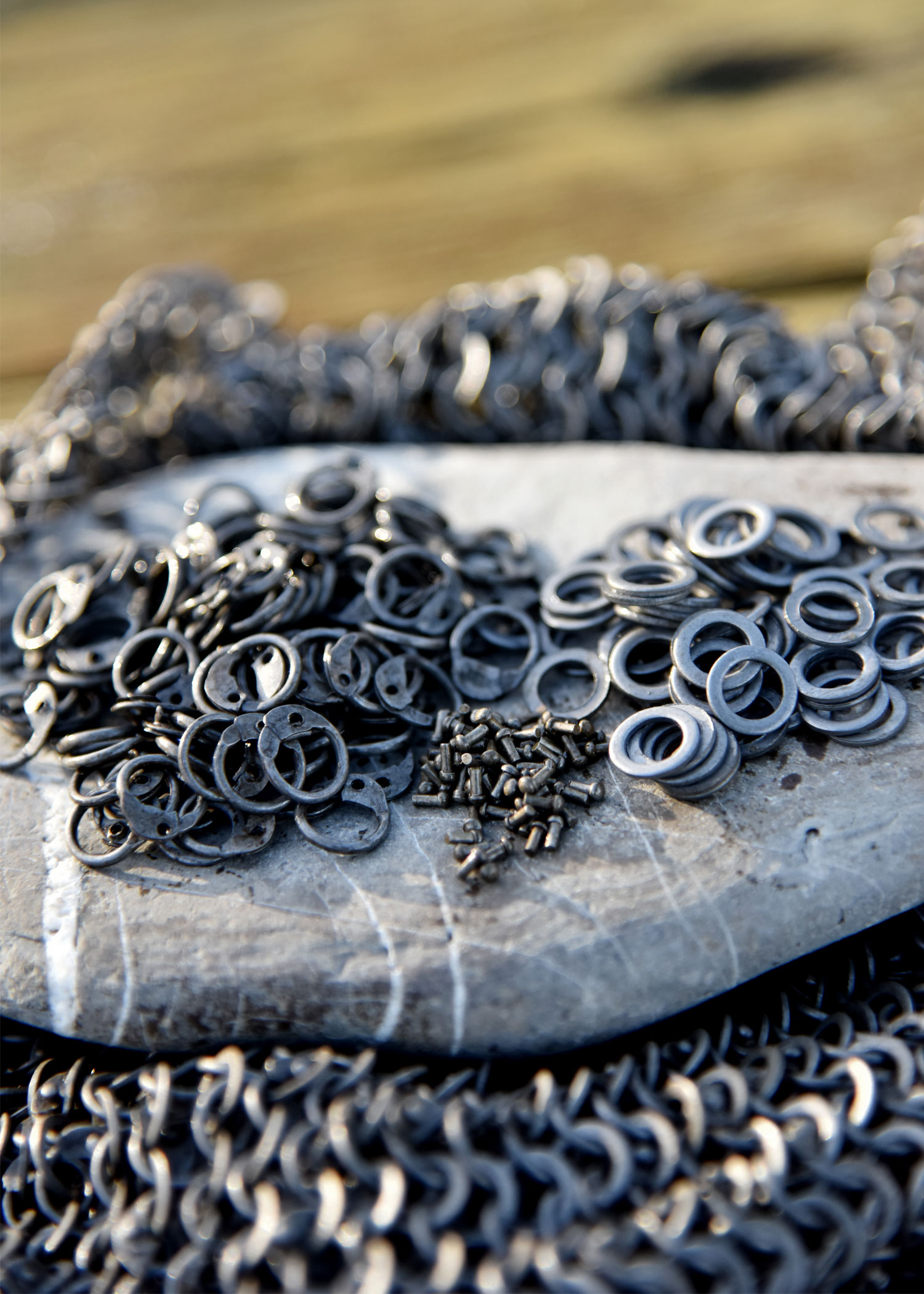 RM 1kg package loose chain mail rings, rivets and washers, ID6mm, natural