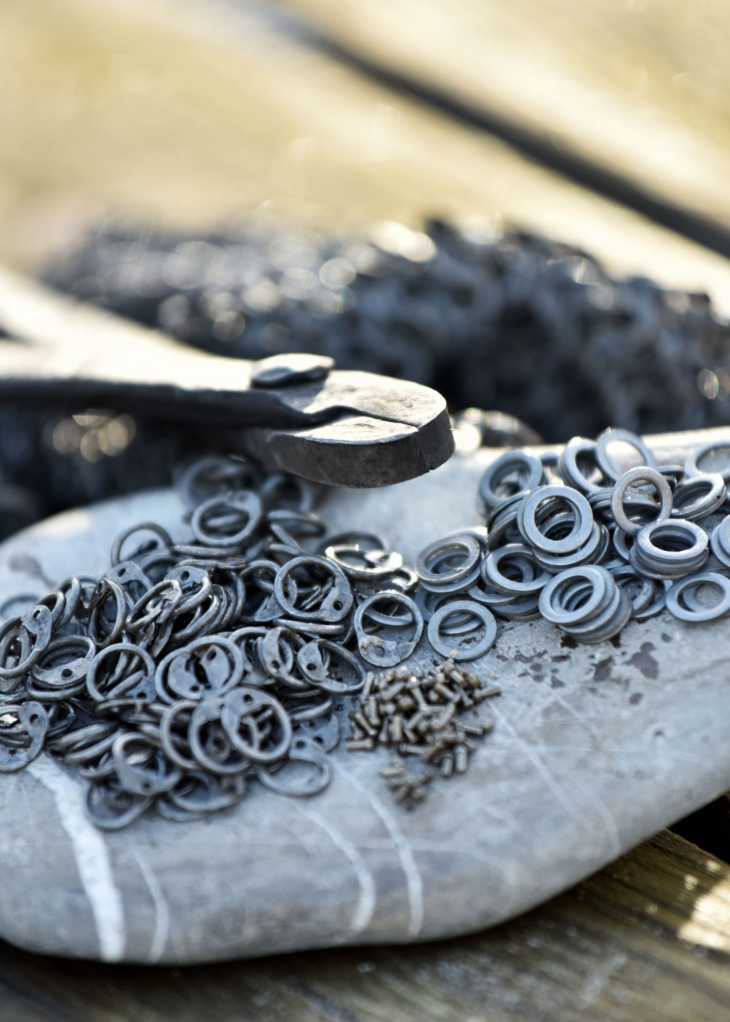RM 1kg package loose chain mail rings, rivets and washers, ID6mm, natural