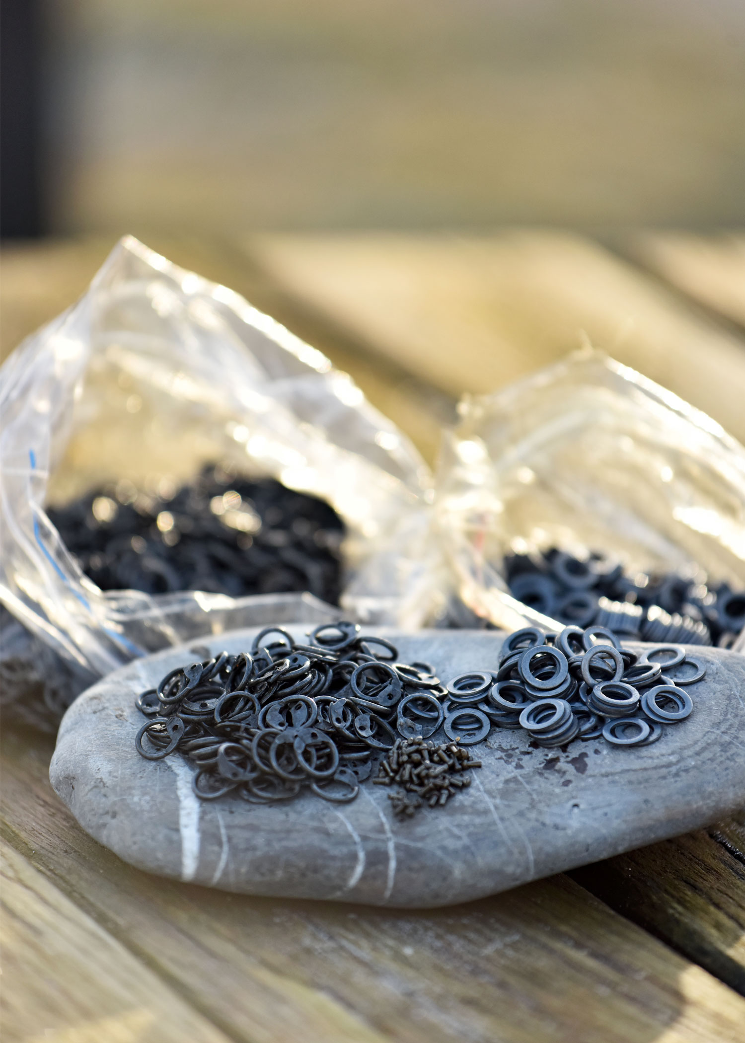 RM 1kg package loose chain mail rings, rivets and washers, ID6mm, natural