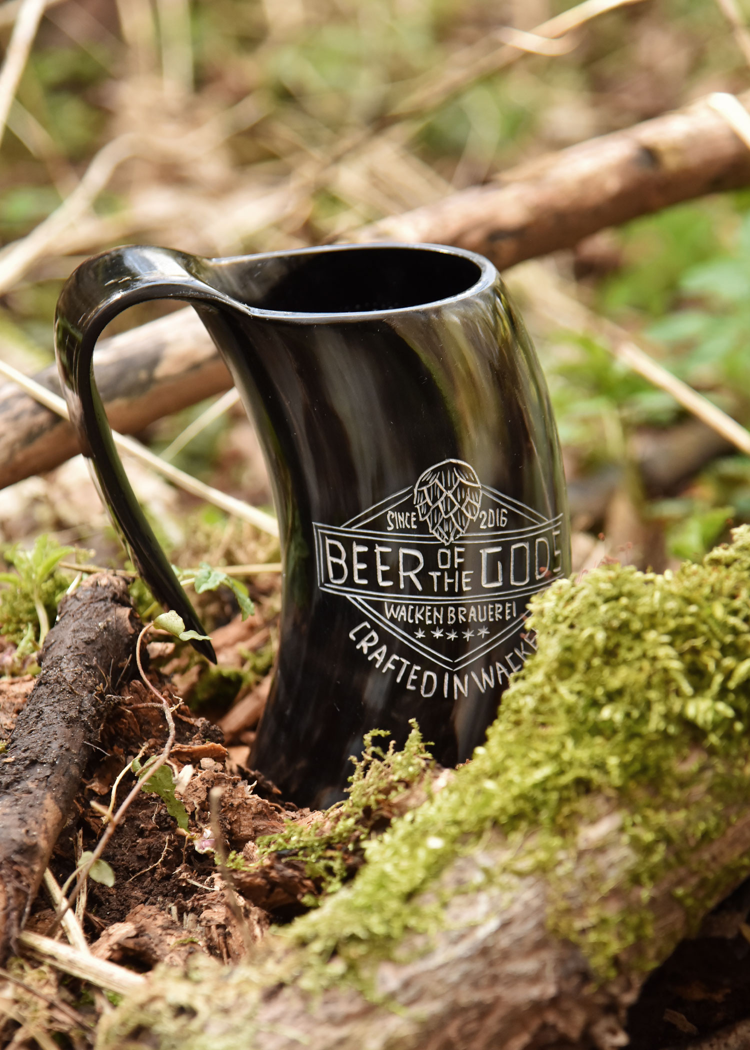 Beer Mug from horn - Beer of the Gods, Wacken Brewery
