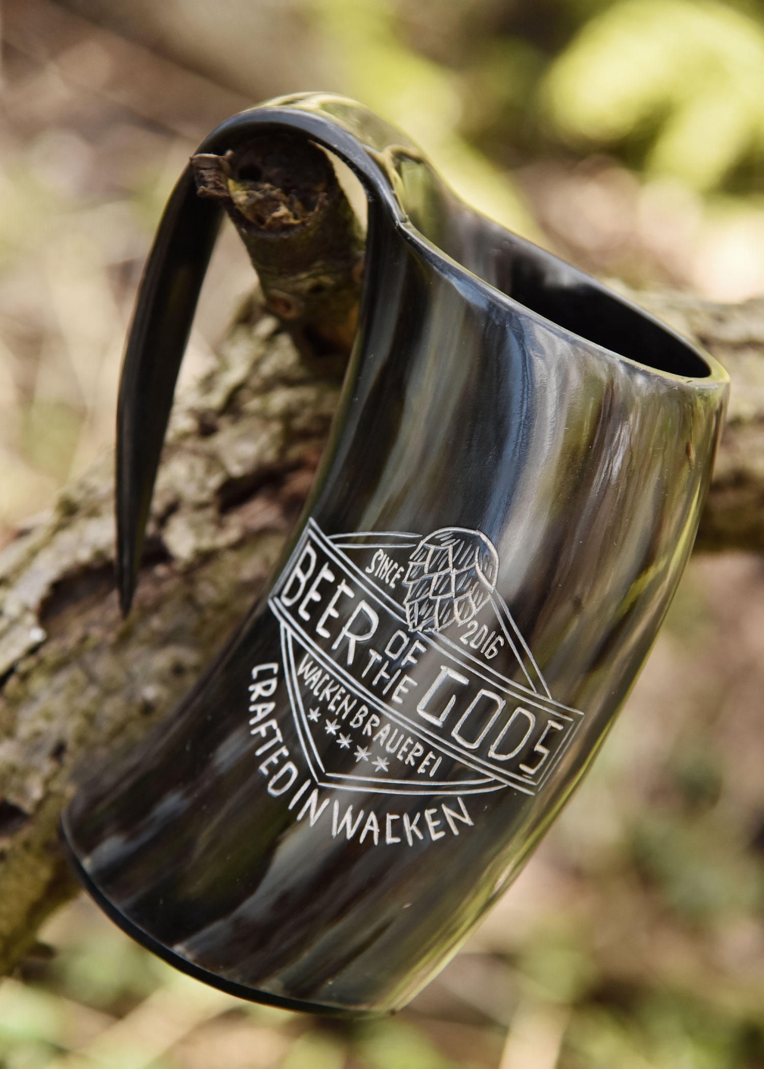 Beer Mug from horn - Beer of the Gods, Wacken Brewery