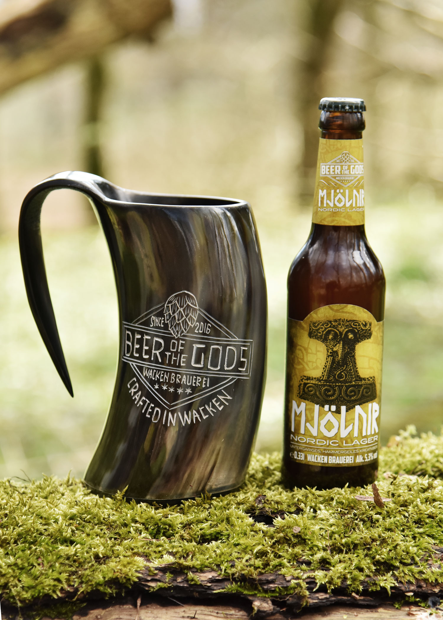 Beer Mug from horn - Beer of the Gods, Wacken Brewery