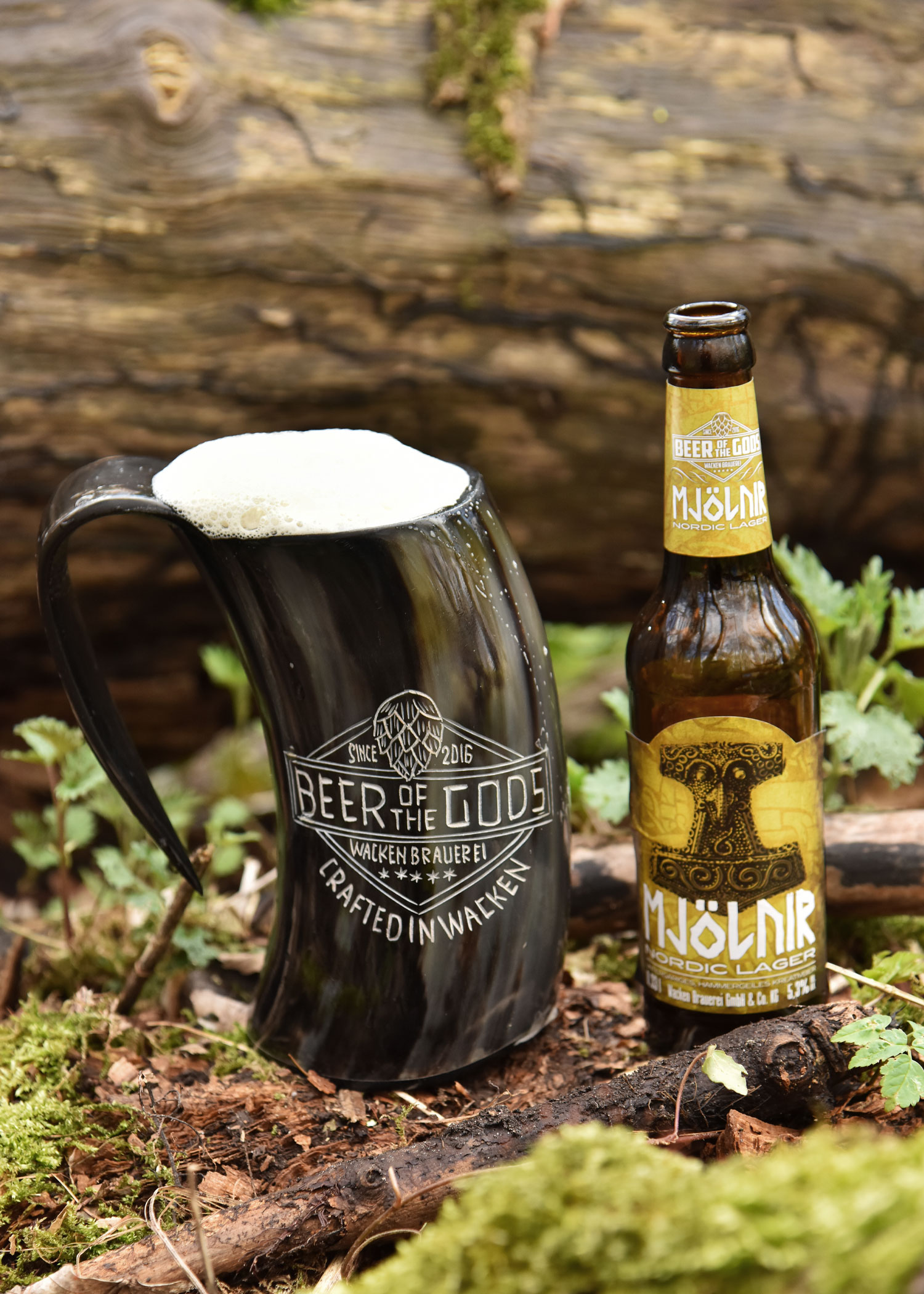 Beer Mug from horn - Beer of the Gods, Wacken Brewery