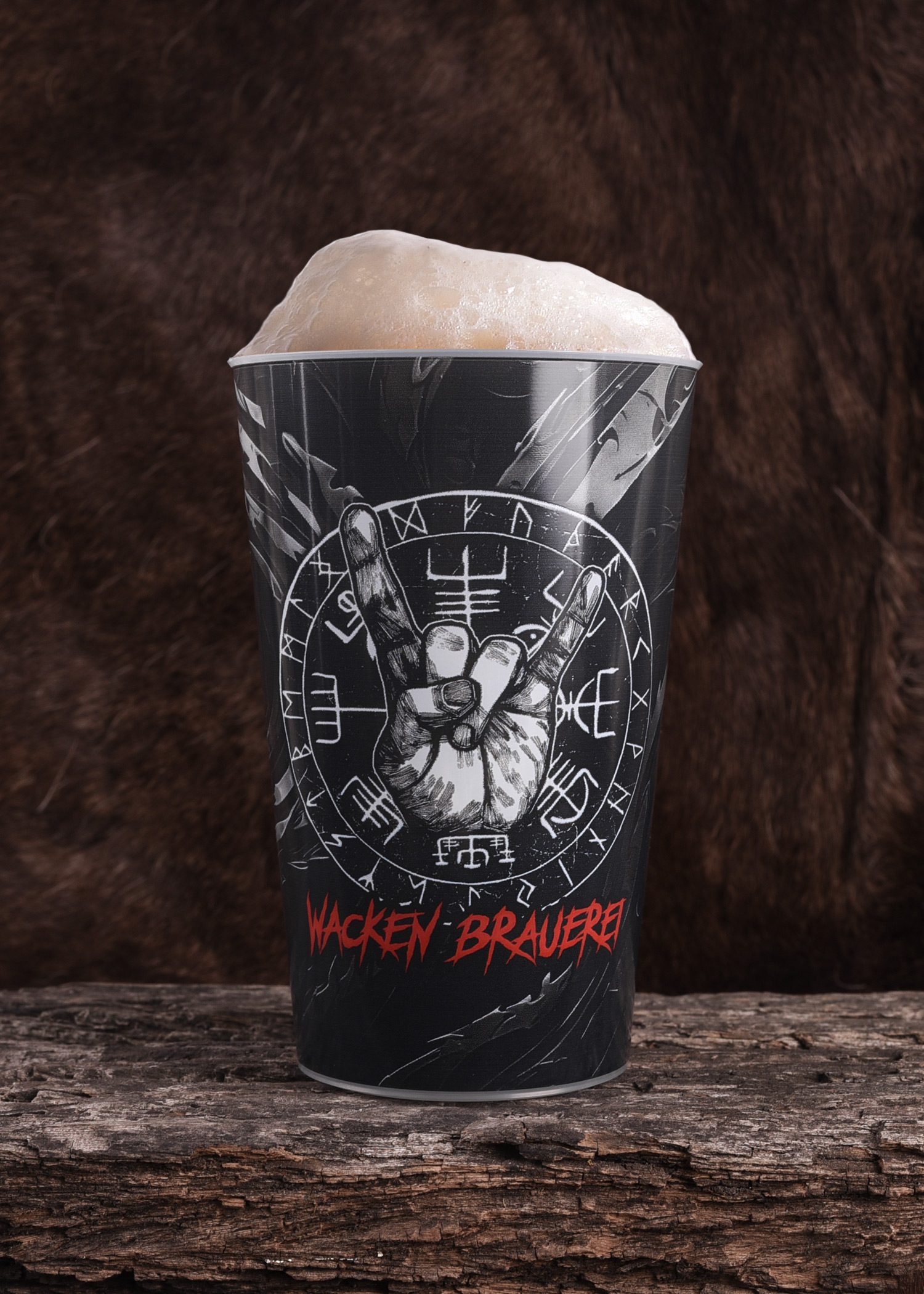 Wacken Brewery Plastic Cup Vegvisir, 0.3l with calibration mark